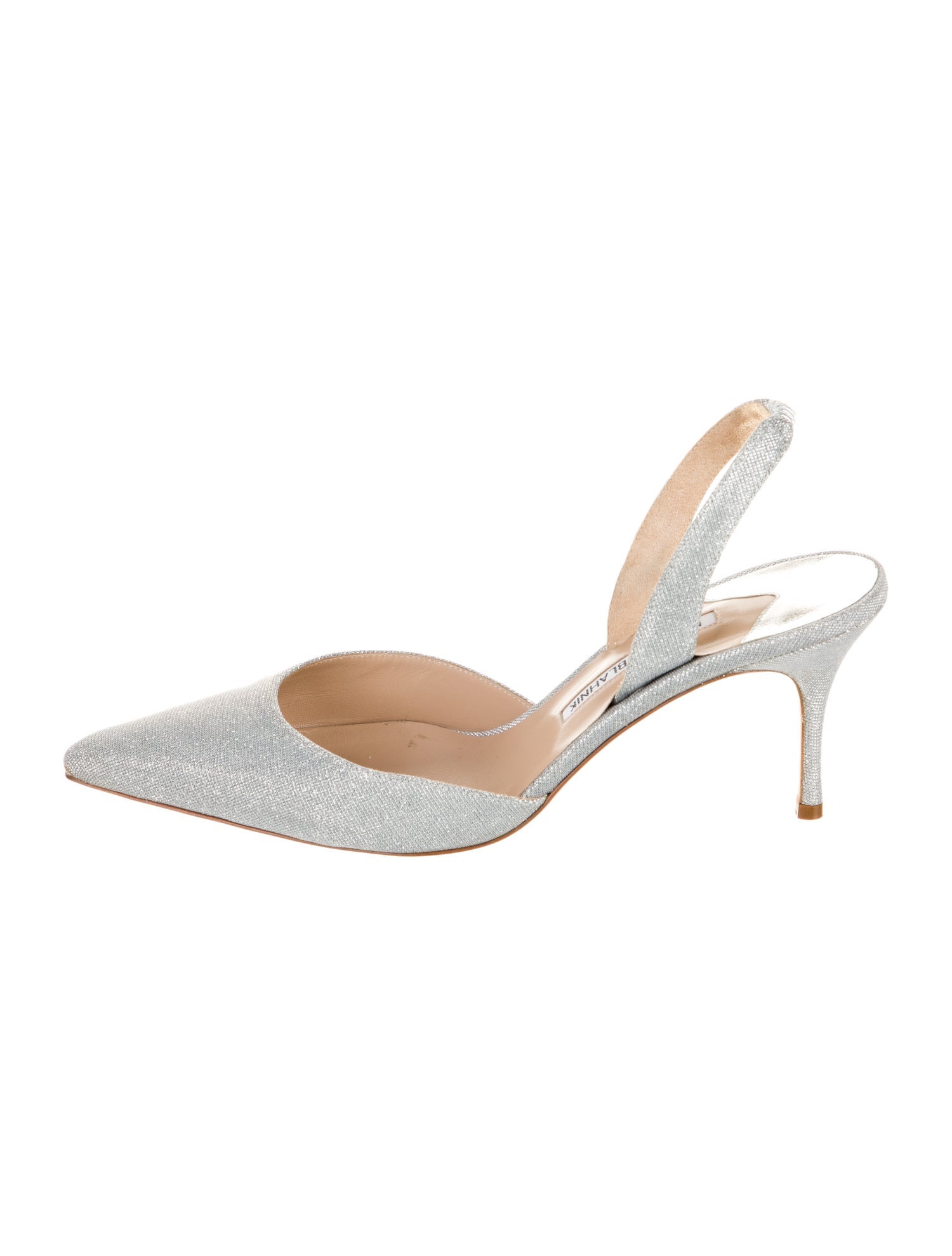 Manolo Blahnik Glitter Glitter Accents Slingback Pumps