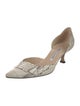 Manolo Blahnik Leather Animal Print D'Orsay Pumps