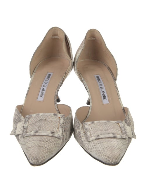 Manolo Blahnik Leather Animal Print D'Orsay Pumps