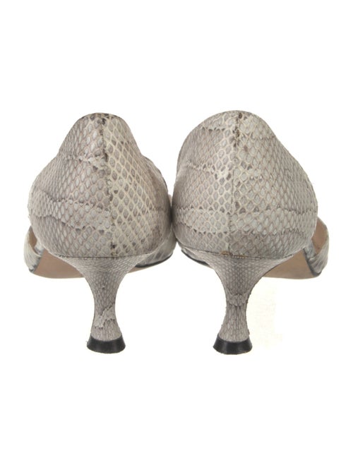 Manolo Blahnik Leather Animal Print D'Orsay Pumps