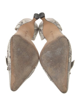 Manolo Blahnik Leather Animal Print D'Orsay Pumps
