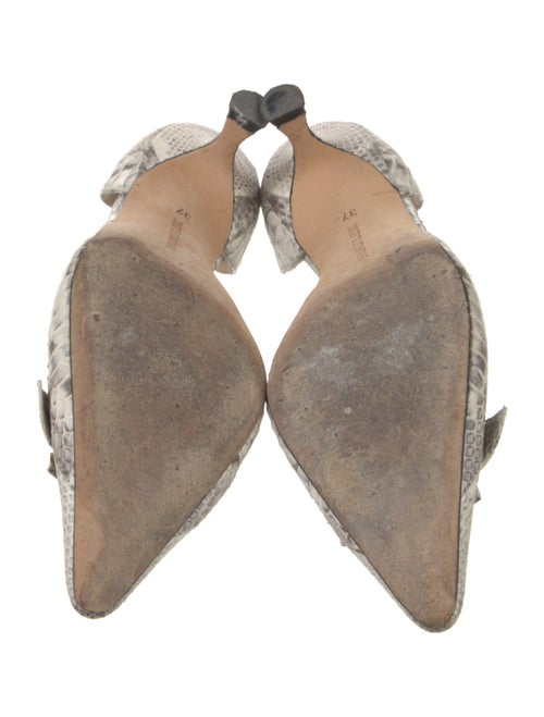 Manolo Blahnik Leather Animal Print D'Orsay Pumps