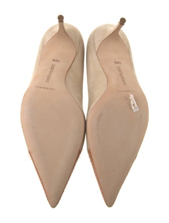 Manolo Blahnik Suede Animal Print Pumps