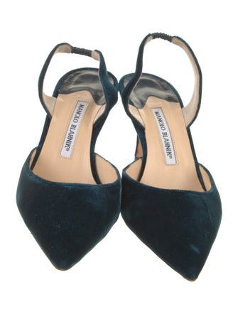 Manolo Blahnik Velvet Slingback Pumps