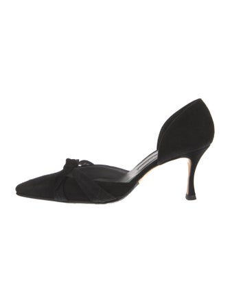 Manolo Blahnik Suede D'Orsay Pumps
