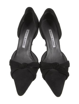 Manolo Blahnik Suede D'Orsay Pumps