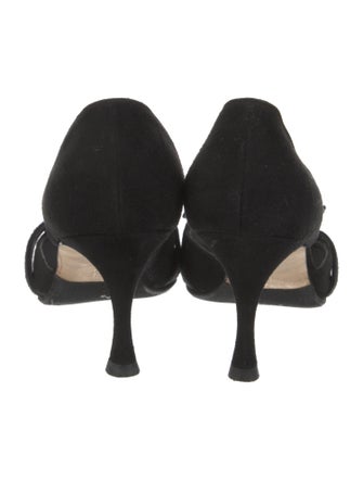 Manolo Blahnik Suede D'Orsay Pumps