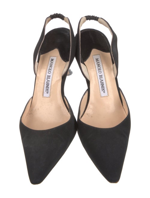 Manolo Blahnik Satin Slingback Pumps