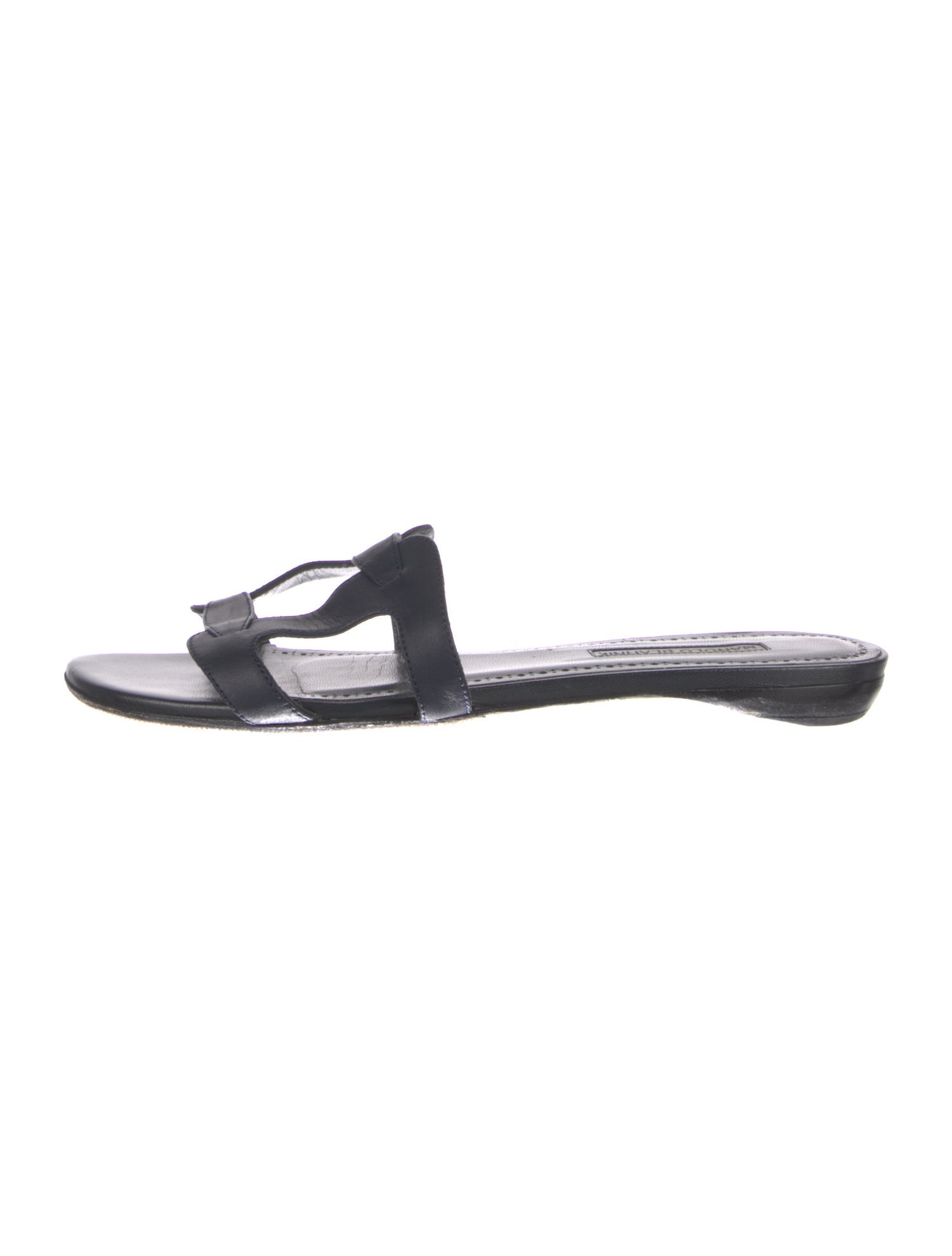 Manolo Blahnik Leather Slides