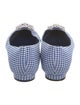 Manolo Blahnik Plaid Print Crystal Embellishments Flats