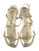 Manolo Blahnik Leather Crystal Embellishments T-Strap Sandals