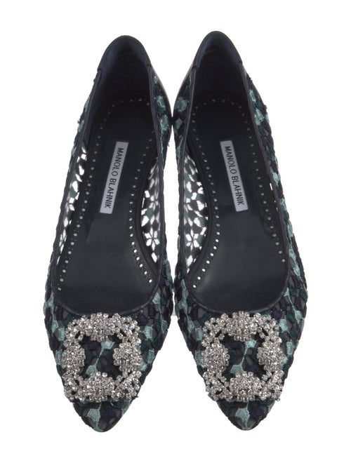 Manolo Blahnik Mesh Printed Flats