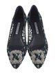 Manolo Blahnik Mesh Printed Flats