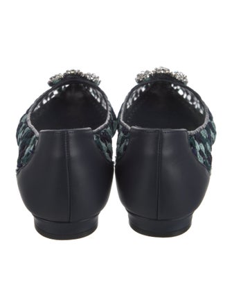 Manolo Blahnik Mesh Printed Flats