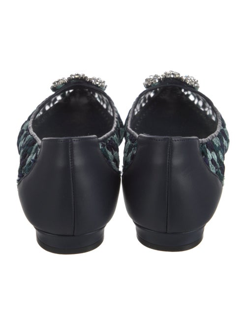 Manolo Blahnik Mesh Printed Flats