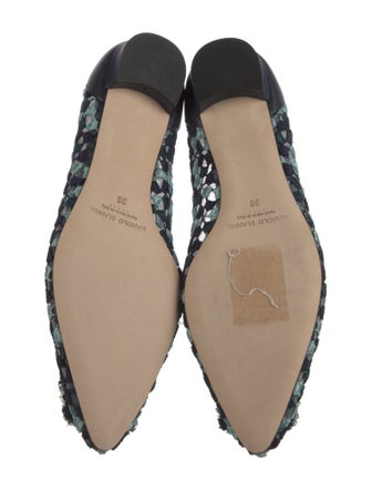 Manolo Blahnik Mesh Printed Flats