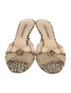 Manolo Blahnik Leather Animal Print Slides