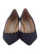 Manolo Blahnik Suede Scalloped Accent Pumps