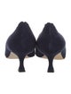 Manolo Blahnik Suede Scalloped Accent Pumps