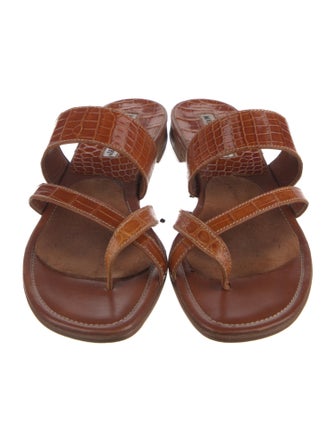 Manolo Blahnik Leather Slides