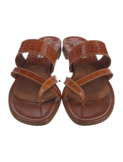 Manolo Blahnik Leather Slides