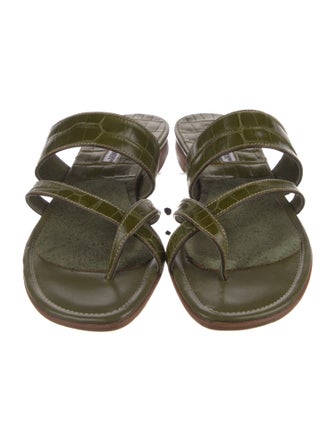 Manolo Blahnik Alligator Slides
