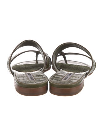 Manolo Blahnik Alligator Slides
