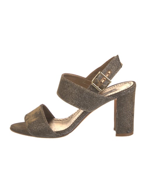 Manolo Blahnik Glitter Slingback Sandals
