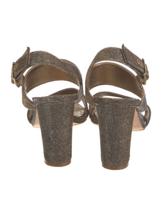 Manolo Blahnik Glitter Slingback Sandals