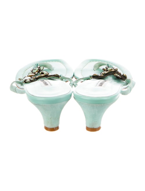 Manolo Blahnik Leather T-Strap Sandals