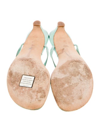 Manolo Blahnik Leather T-Strap Sandals