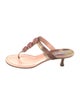 Manolo Blahnik Embossed Leather Animal Print T-Strap Sandals