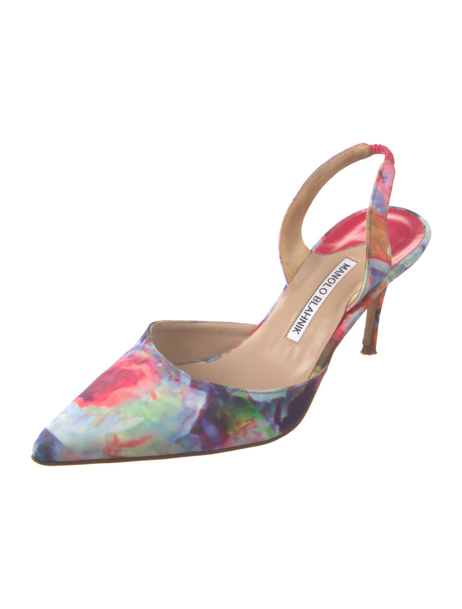 Manolo Blahnik Tie-Dye Print Slingback Pumps
