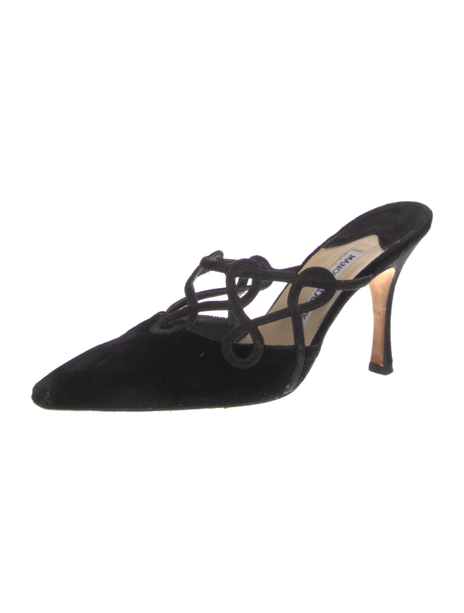 Manolo Blahnik Velvet Mules