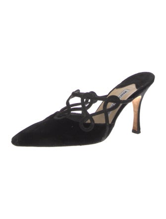 Manolo Blahnik Velvet Mules