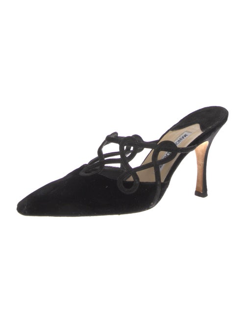 Manolo Blahnik Velvet Mules