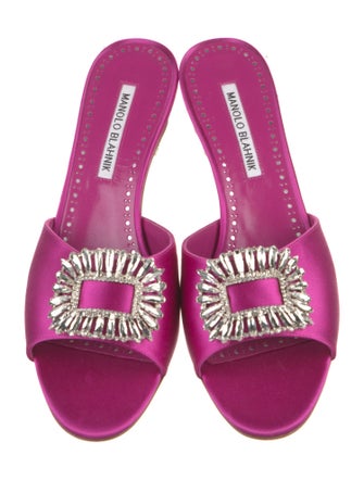 Manolo Blahnik Satin Crystal Embellishments