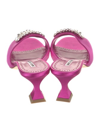 Manolo Blahnik Satin Crystal Embellishments