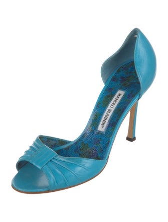 Manolo Blahnik Leather D'Orsay Pumps
