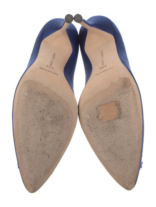 Manolo Blahnik Satin Crystal Embellishments Pumps