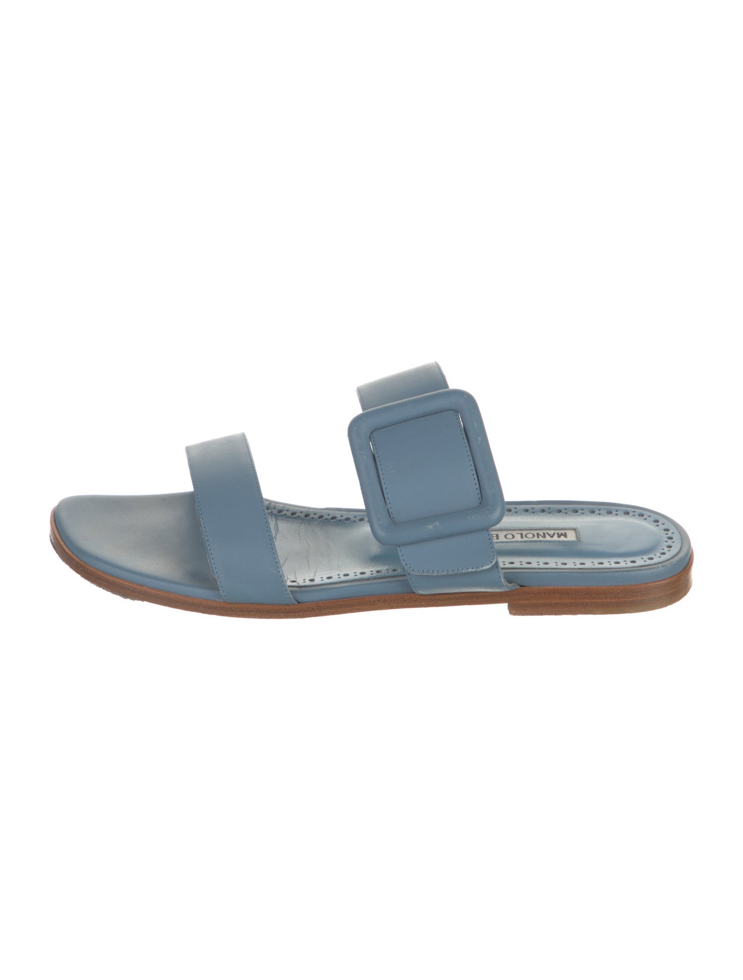 Manolo Blahnik Leather Slides