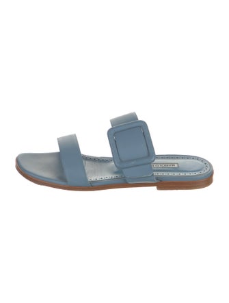 Manolo Blahnik Leather Slides