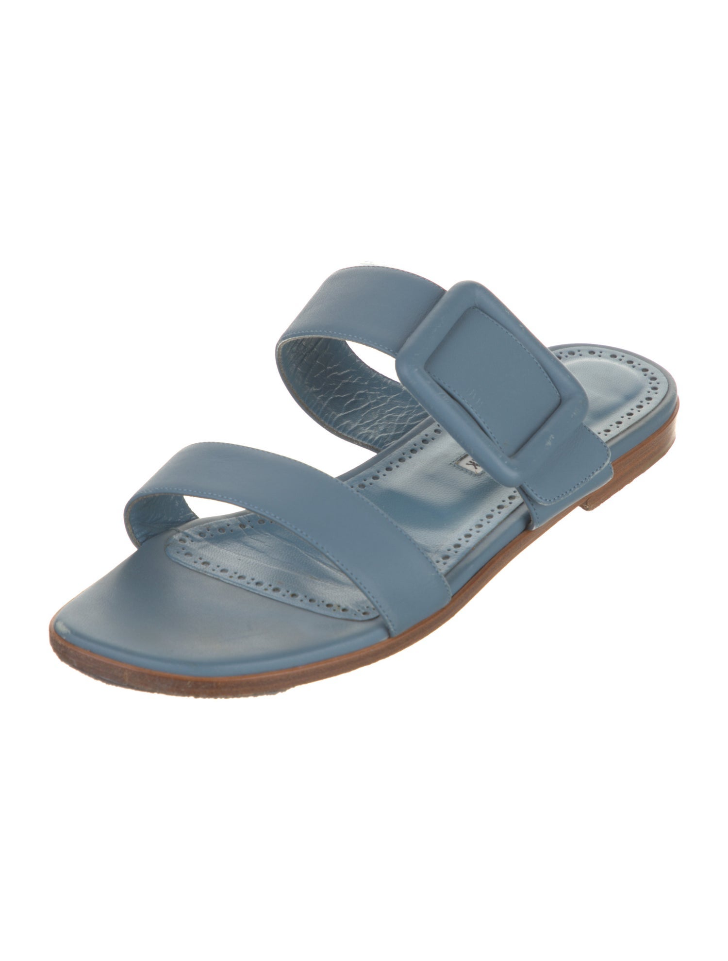 Manolo Blahnik Leather Slides