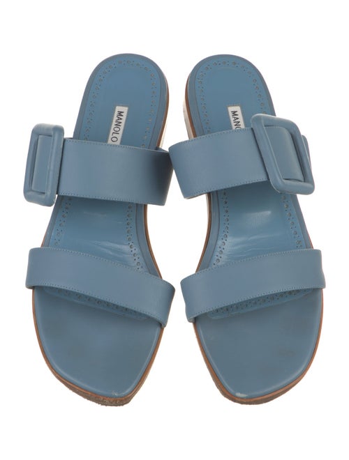Manolo Blahnik Leather Slides