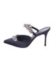 Manolo Blahnik Satin Crystal Embellishments Mules