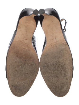 Manolo Blahnik Patent Leather Slingback Sandals