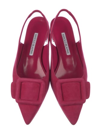 Manolo Blahnik Suede Slingback Flats