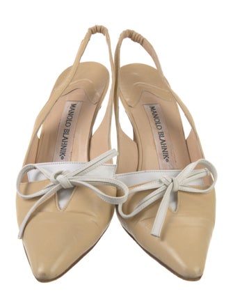 Manolo Blahnik Leather Slingback Pumps
