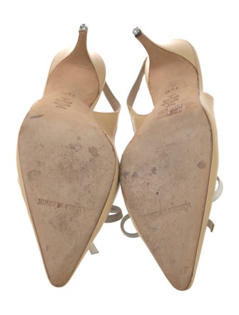 Manolo Blahnik Leather Slingback Pumps