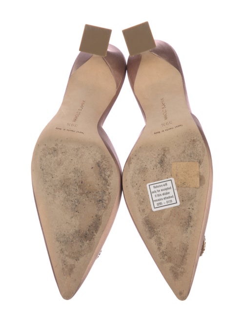 Manolo Blahnik Satin Crystal Embellishments Mules